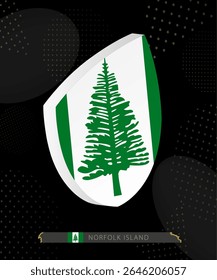 Ícone de escudo da bandeira da Ilha Norfolk em 3D no fundo de Rugby abstrato da Dark Modern. Perfeito para eventos esportivos, temas históricos, celebrações nacionais e projetos patrióticos.