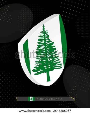 Norfolk Island Flag Shield icon in 3D on Dark Modern Abstract Rugby Background. Perfect for sports events, heritage themes, national celebrations, and patriotic designs.