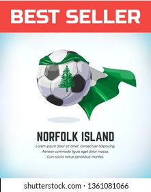 Norfolk Island football or soccer ball. Football national team. Vector illustration.