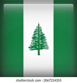 Norfolk Island Glossy 3D Square Country Flag Icon