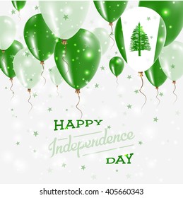 Norfolk Island Independence Day Celebration Balloons. Flying Rubber Celebration Balloons in Colors of the Norfolk Island National Flag.