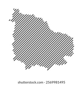 Norfolk Island - Map of the country formed by lines. Vector Illustration.