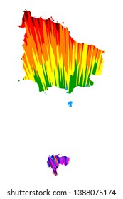 Norfolk Island - map is designed rainbow abstract colorful pattern, Norfolk Island (Commonwealth of Australia external territories) map made of color explosion,