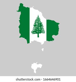 Norfolk Island Map Flag Vector