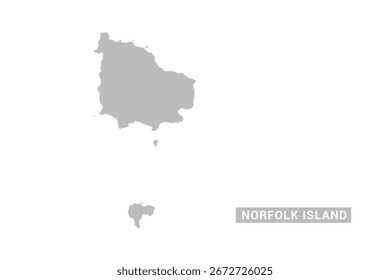 Norfolk Island map - Minimal Flat Vector Illustration in Schwarz und Grau, einzeln auf weißem Hintergrund, Ideal für Infografiken, Bildungszwecke, Berichte und Präsentationen.