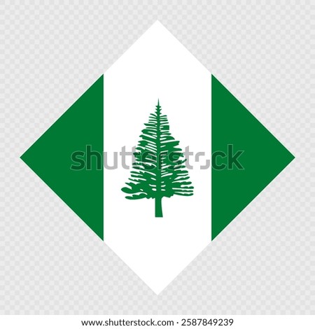 Norfolk Island rhombus flag. Vector illustration.