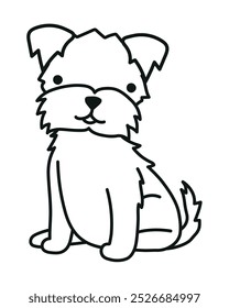 ilustração de desenho de linha de vetor de cachorro Norfolk Terrier