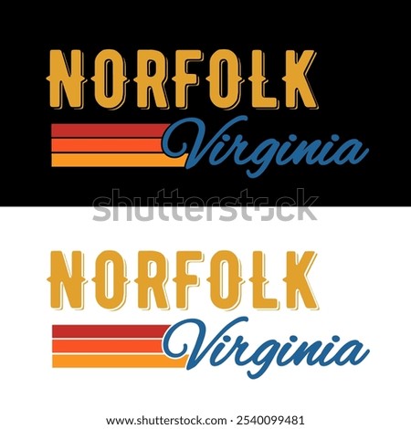 Norfolk, Virginia Typography Design is Perfect for Print, Apparel, Sticker, etc