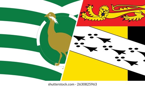 Norfolk vs Wiltshire england county flags, isolated on white background. banner, sticker, print, decoration, logo. vector illustration