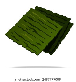 Nori dried seaweed sheets vector isolated illustration