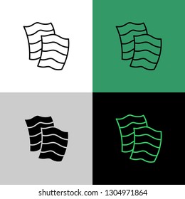 Nori seaweed sheets thin linear simple icon. Adjustable stroke line.