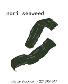 nori seaweed. Vector illustration of ingredient for sushi rolls

