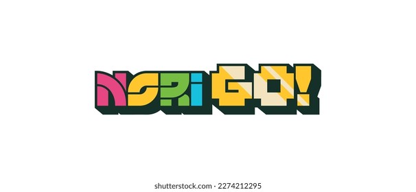 NoriGO! cryptocurrency  GO! Token, Cryptocurrency logo on isolated background with text.
