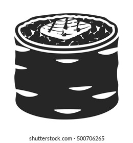 Norimaki icon in  black style isolated on white background. Sushi symbol stock vector illustration.
