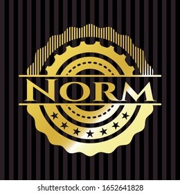 Norm gold emblem. Vector Illustration. Detailed.