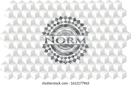 Norm grey emblem with cube white background