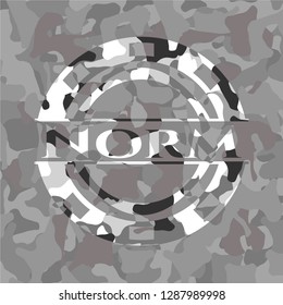 Norm on grey camouflage texture
