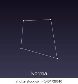 Norma constellation as it can be seen by the naked eye.