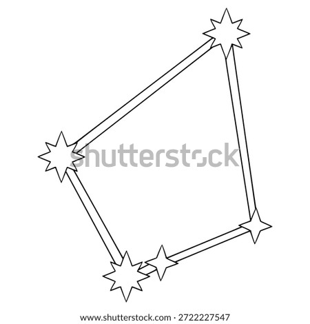 norma constellation illustration hand drawn outline vector