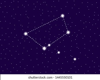 Norma constellation. Starry night sky. Cluster of stars and galaxies. Deep space. Vector illustration