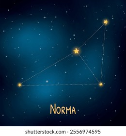 Norma constellation: stars aligning in a night sky with a cosmic glow.