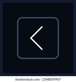Normal back arrow button UI element template. Editable isolated vector dashboard component. Flat user interface. Visual data presentation. Web design widget for mobile application with dark theme