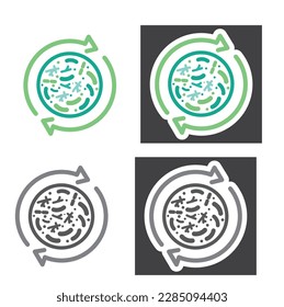 Normal bacterial environment in the digestive system - vector, icon, sticker.