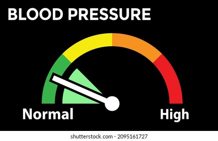 normal blood pressure concept, meter, gauge, vector illustration 