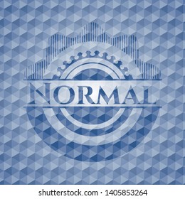 Normal blue polygonal badge. Vector Illustration. Detailed.