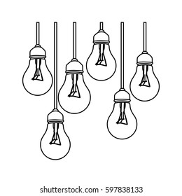 normal bulbs hanging icon, vector illustration design image