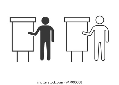 normal business presentation icon and linear copy