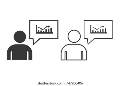 normal business presentation icon and linear copy
