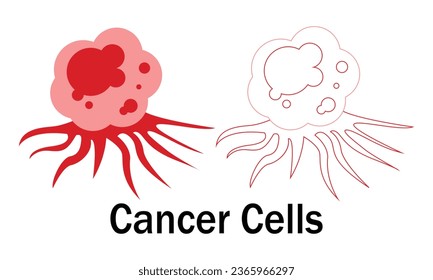
Normal Cell and Cancer Cell Vector Design, 100% vector illustration design