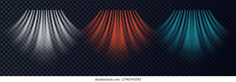Normal, cold and hot airflow. Blue, red and white air conditioner air flow with wind effect. Vector illustration.
