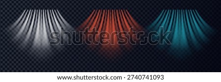 Normal, cold and hot airflow. Blue, red and white air conditioner air flow with wind effect. Vector illustration.