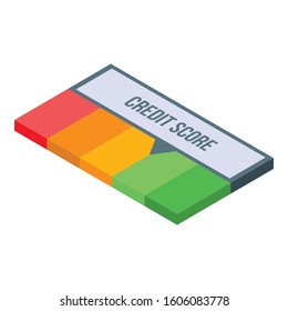 Normal credit score icon. Isometric of normal credit score vector icon for web design isolated on white background