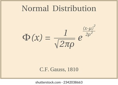 Normalverteilung. Bildung. Wissenschaft. Formel. Vektorgrafik.