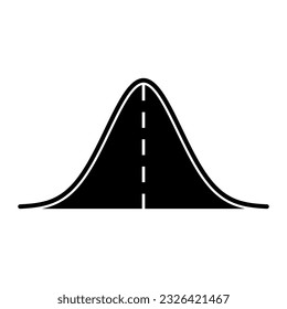 Normal distribution vector graphic. With median  mean.