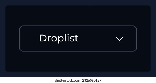 Normal drop down list UI element template. Editable isolated vector dashboard component. Flat user interface. Visual data presentation. Web design widget for mobile application with dark theme