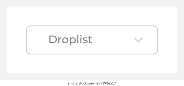 Normal droplist UI element template. Editable isolated vector dashboard component. Flat user interface. Visual data presentation. Web design widget for mobile application with light theme