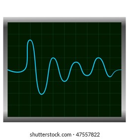 Normal ECG (electronic cardiogram) blue. Vector