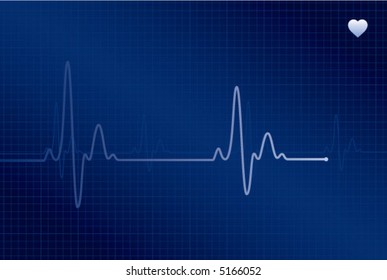 Normal ECG (electronic cardiogram) blue