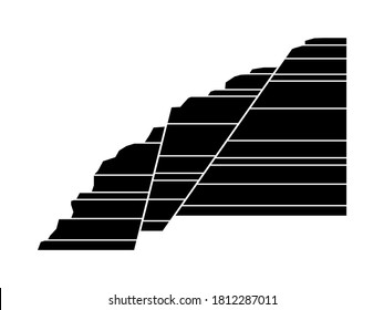 Normal faults.Geological structure in  layered sedimentary rocks.
