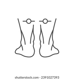 Normal foot position line icon
