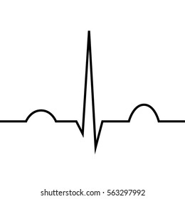 normal heart rhythm ekg vector