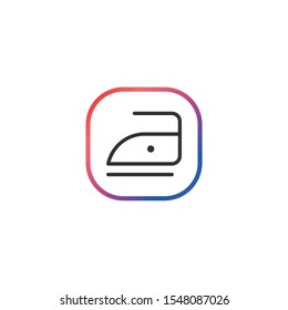Normal heat Iron  - Line Vector Icon