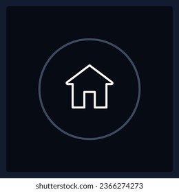 Normal homepage button state UI element template. Editable isolated vector dashboard component. Flat user interface. Visual data presentation. Web design widget for mobile application with dark theme