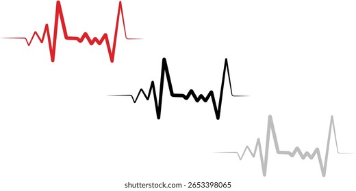 Normaler Rhythmus und drei Grad AV-Blockdiagramm für das menschliche Herz. Diagramm des normalen Rhythmus und AV-Block für ein menschliches Herz. Vektorgrafik im flachen Stil einzeln auf weißem Hintergrund.