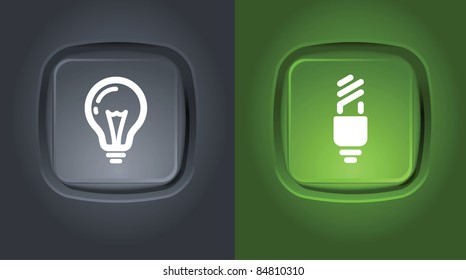 normal and saver lightbulb icons on buttons