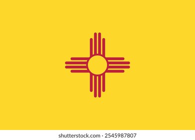 Normal shaped printable vector flag of the United States of America federal state of NEW MEXICO